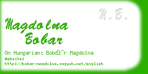 magdolna bobar business card